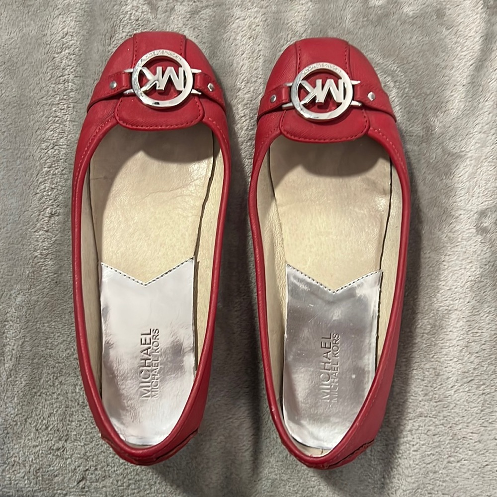 Michael Kors red flats used 9